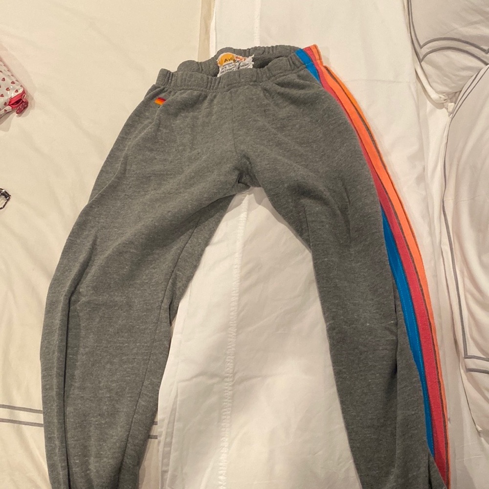 Aviator Nation neon striped sweatpants (MEDIUM)